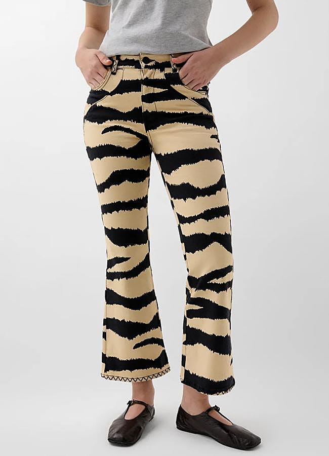 Imagen - Pantalones flare con animal print