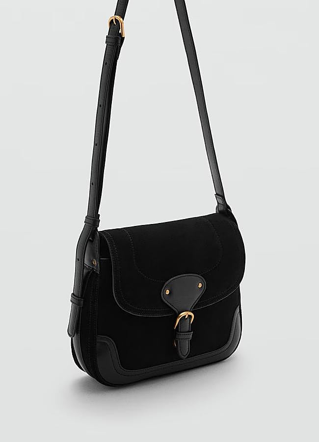 Imagen - Bolso bandolera con hebilla en negro de Mango.