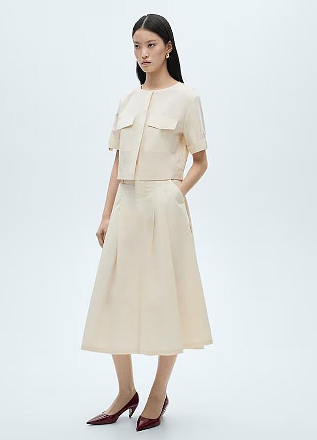 Imagen - Falda de tablas midi con vuelo