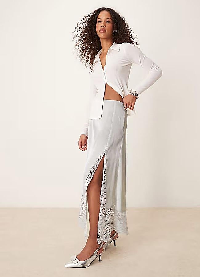 Imagen - Falda satinada con encaje