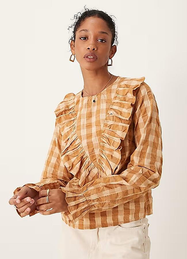 Imagen - Blusa de vichy amarillo con volantes