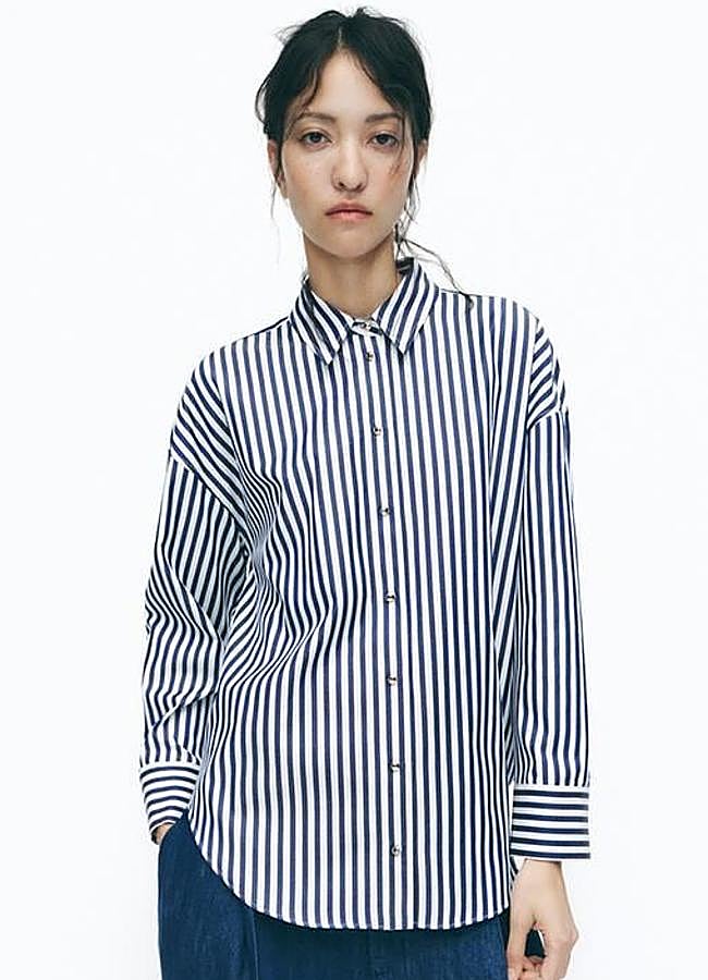 Imagen - Camisa de rayas oversize con hilo metalizado