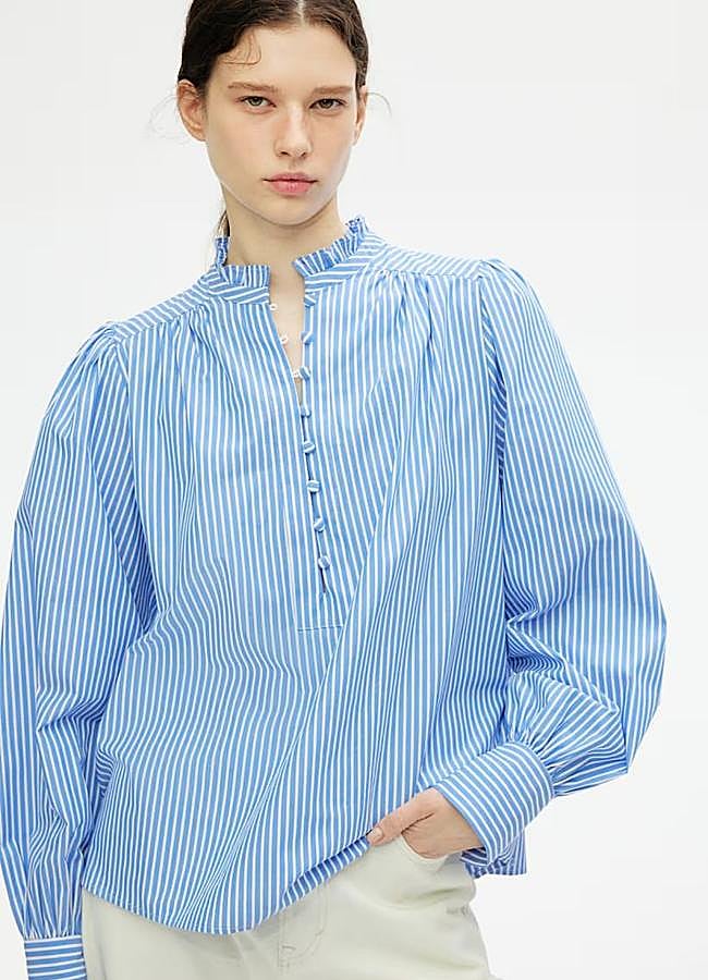 Imagen - Camisa de rayas con mangas abullonadas