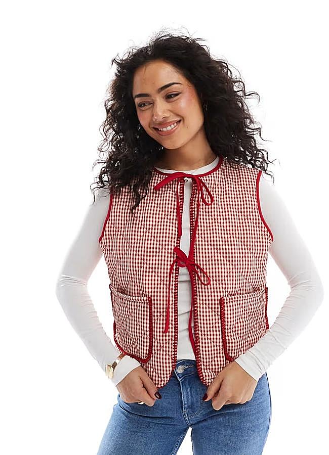 Imagen - Chaleco guateado con estampado vichy