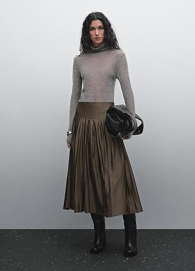 Imagen - Falda marrón de Massimo Dutti, 69,95 euros.