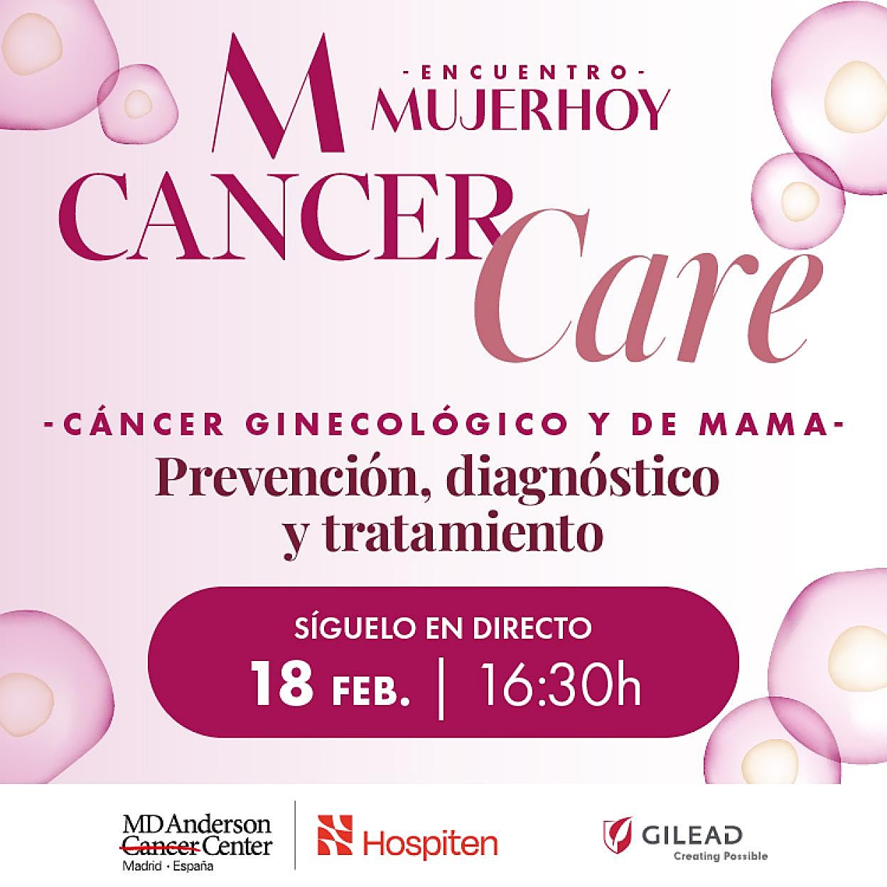 Sigue en directo Mujerhoy CancerCare 2025 sobre cáncer ginecológico y de mama: prevención, diagnóstico y tratamiento