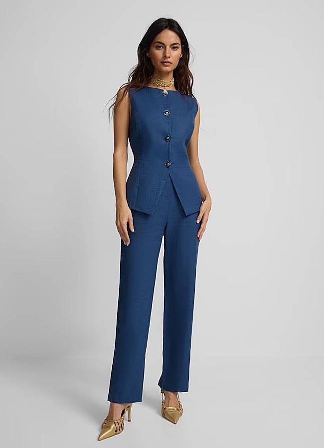 Imagen - Pantalón de vestir de mujer 100% lino con cremallera lateral de Silbon (59,90€ en El Corte Inglés)