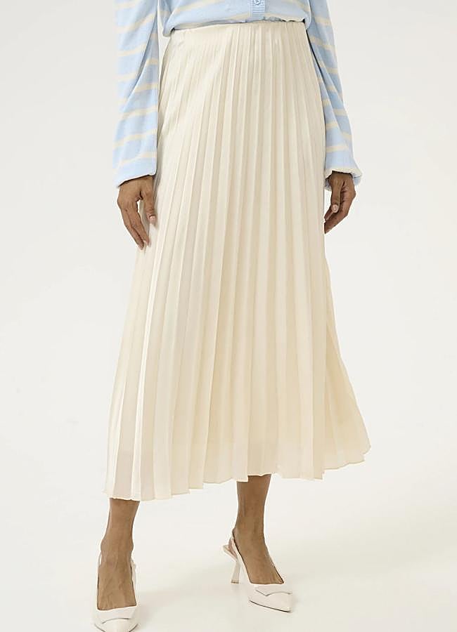 Imagen - Falda plisada midi en blanco