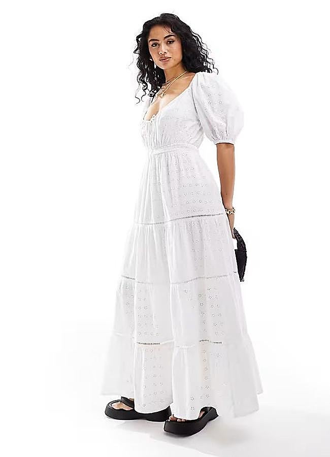 Imagen - Vestido bordado largo estilo campesina