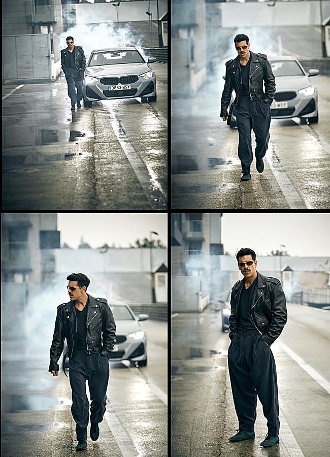 Imagen - Mario, con camiseta y pantalones de Giorgio Armani, cazadora de Moschino Jeans, zapatillas Collapse de Prada y gafas de Louis Vuitton. Fotografía: Valero Rioja / Estilismo: Greta Macchi.