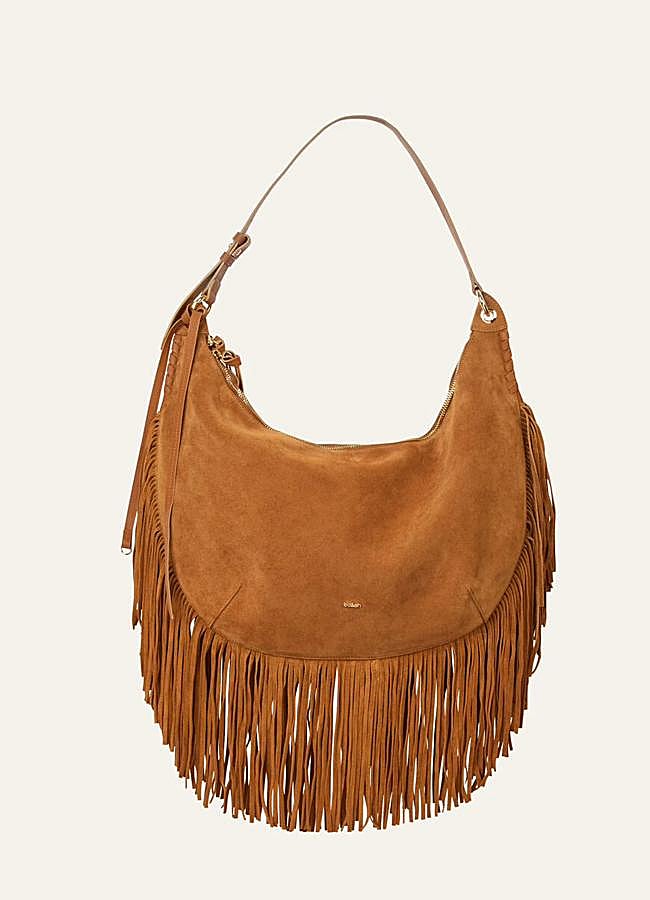Imagen - Bolso estilo hobo con flecos y tejido de ante de Ba&sh.