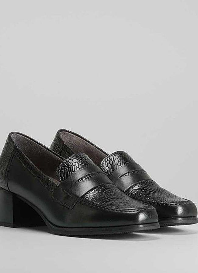 Imagen - Mocasines de tacón efecto cococrilo