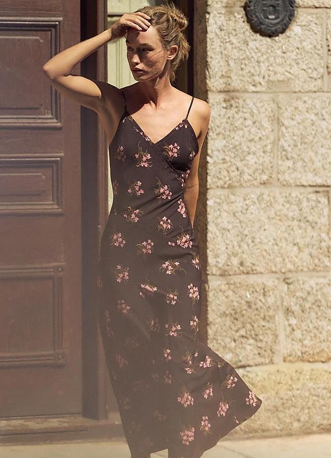 Imagen - Vestido midi lencero con floral print