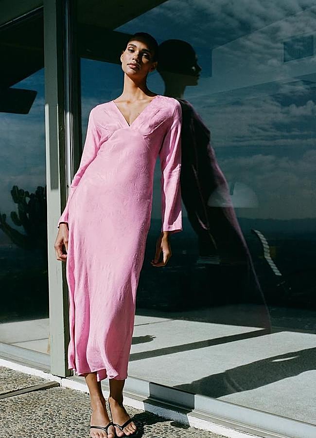 Imagen - Vestido midi rosa pastel