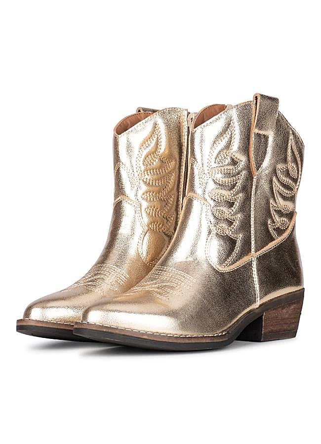 Imagen - Botines metalizados estilo cowboy dorados
