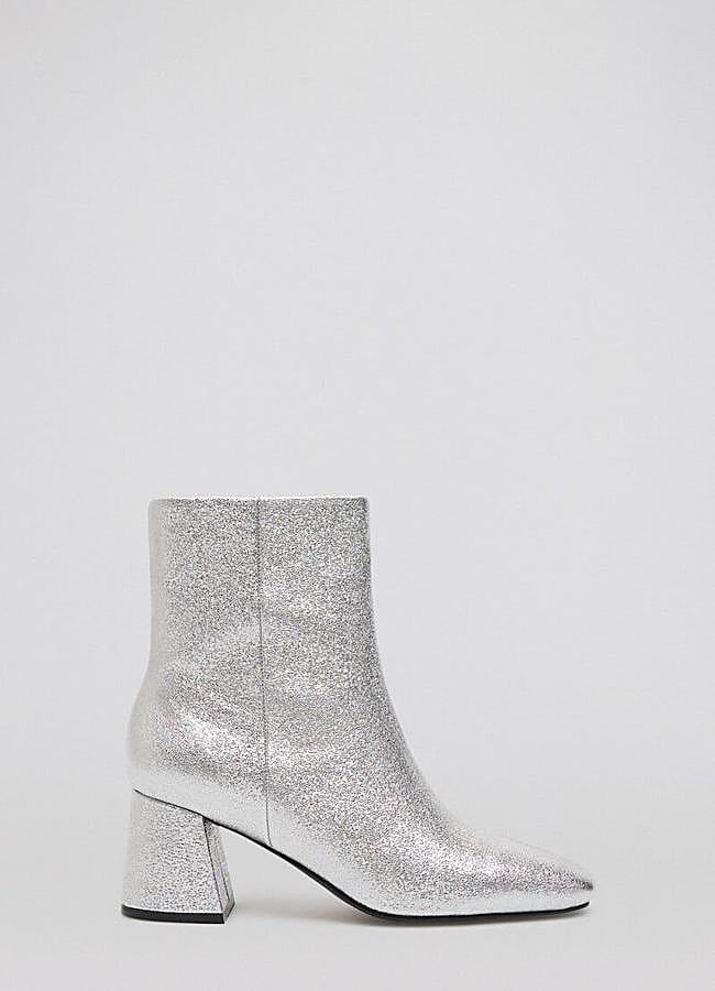 Imagen - Botines metalizados plata con glitter