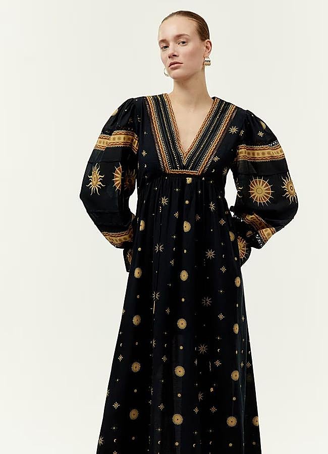 Imagen - Vestido boho midi con estampado y bordado