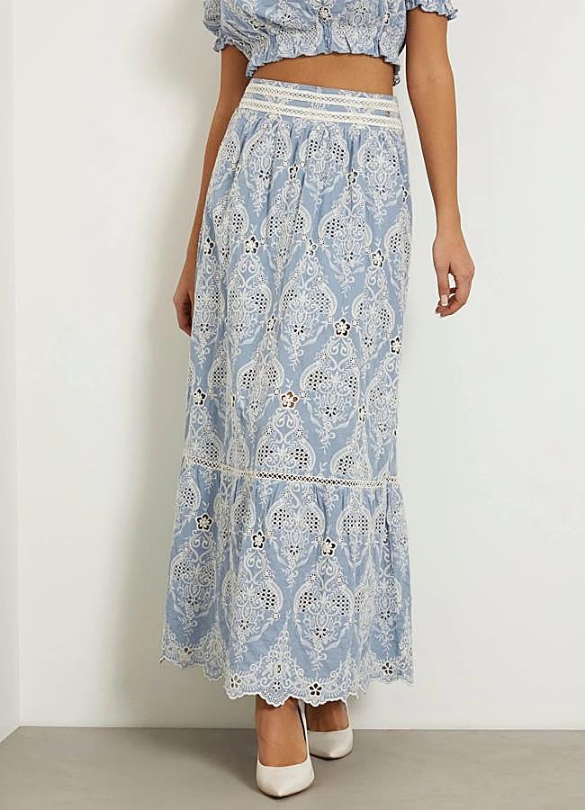 Imagen - Falda larga estampada con bordados
