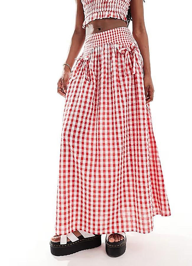 Imagen - Falda larga con estampado vichy