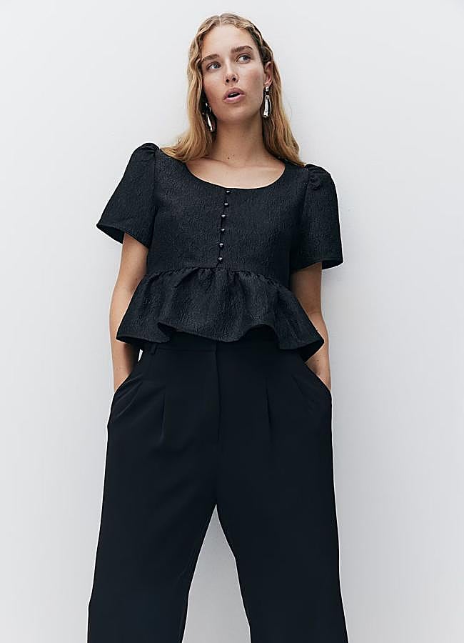 Imagen - Blusa con mangas globo brocada