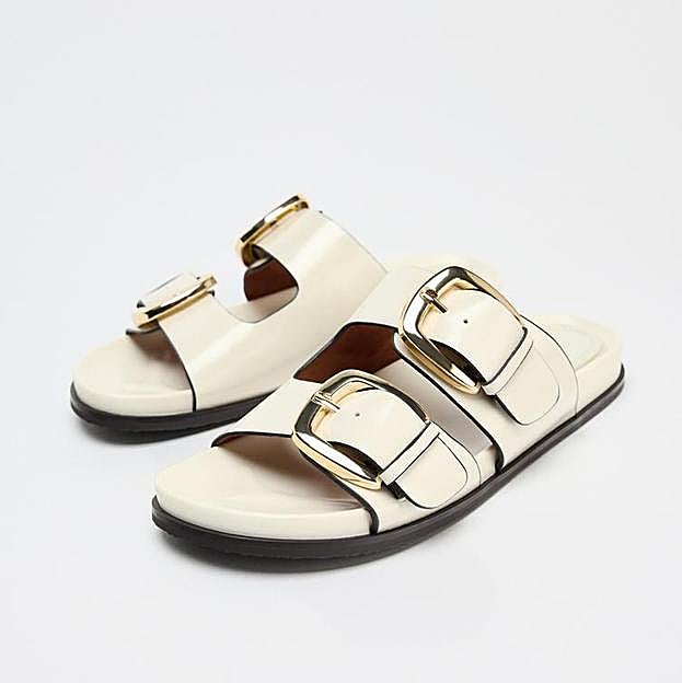 Sandalia plana doble tira hebilla (35,95€)