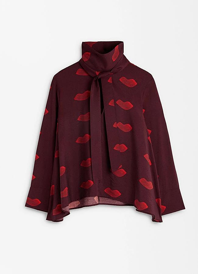 Imagen - Blusa con lazo y detalle de dibujos con forma de labios de Parfois