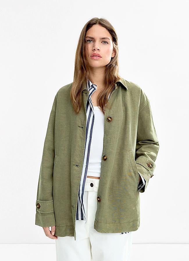 Imagen - Chaqueta en verde con lino de Parfois.