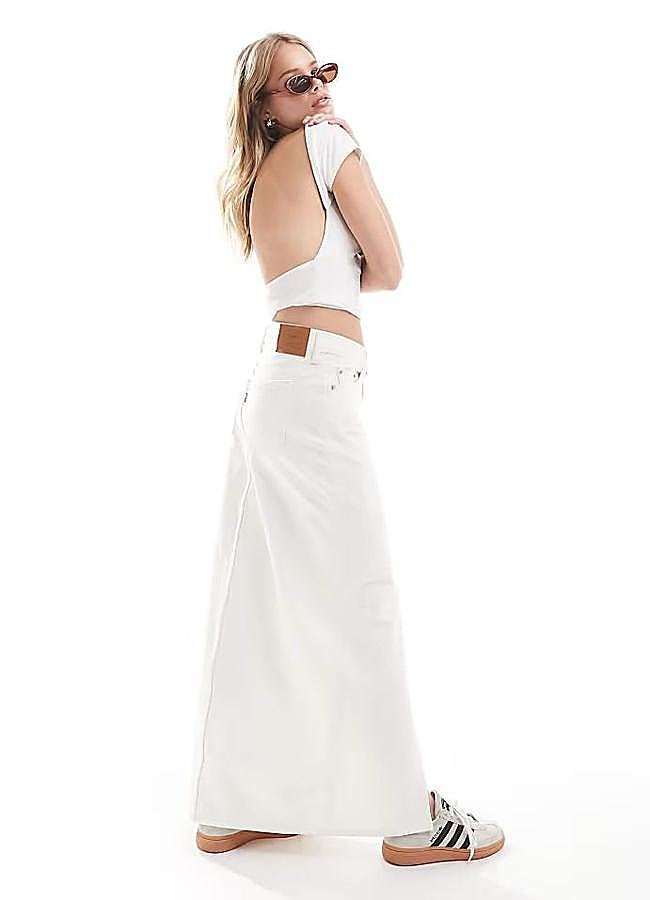 Imagen - Falda vaquera blanca acampanada