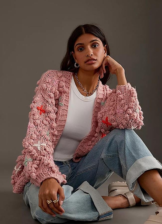 Imagen - Cárdigan bordado con pompones