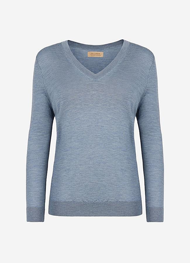 Imagen - Jersey con cuello de pico de cashmere ultrafine de Falconeri (198€)