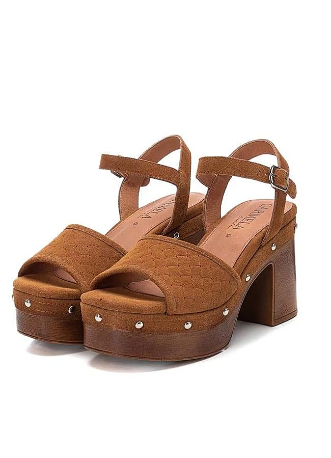 Imagen - Sandalias de ante con plataforma de madera