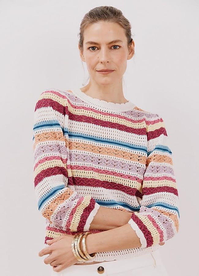 Imagen - Jersey de crochet multicolor con rayas