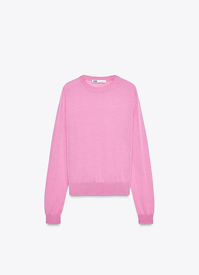Imagen - Jersey finito en rosa de Zara (22,95 euros).