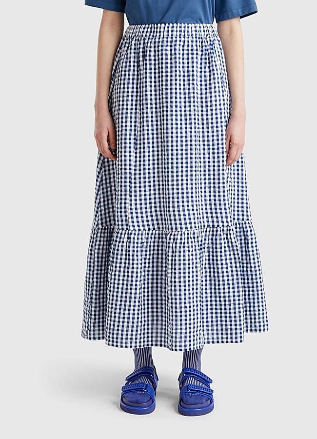 Imagen - Falda larga con estampado vichy