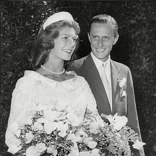 Fiona Campbell-Walter, el día de su boda con el barón Thyssen. 