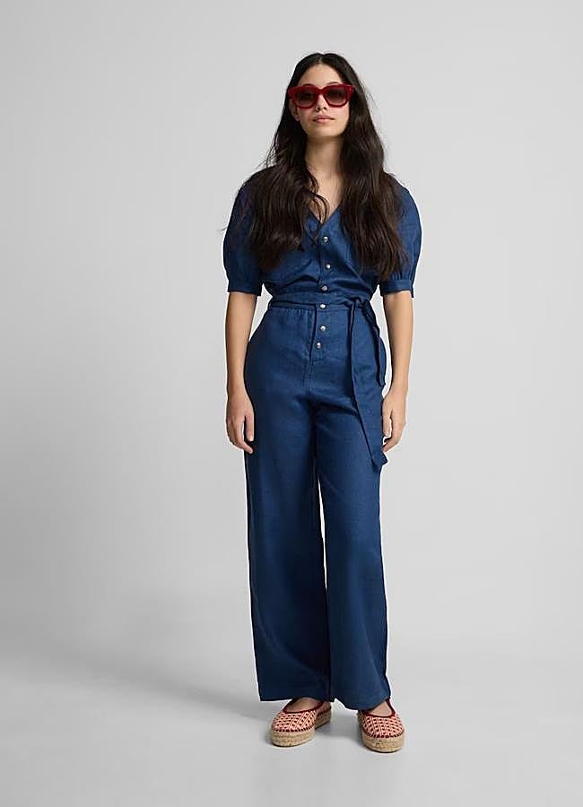 Imagen - Mono de lino azul