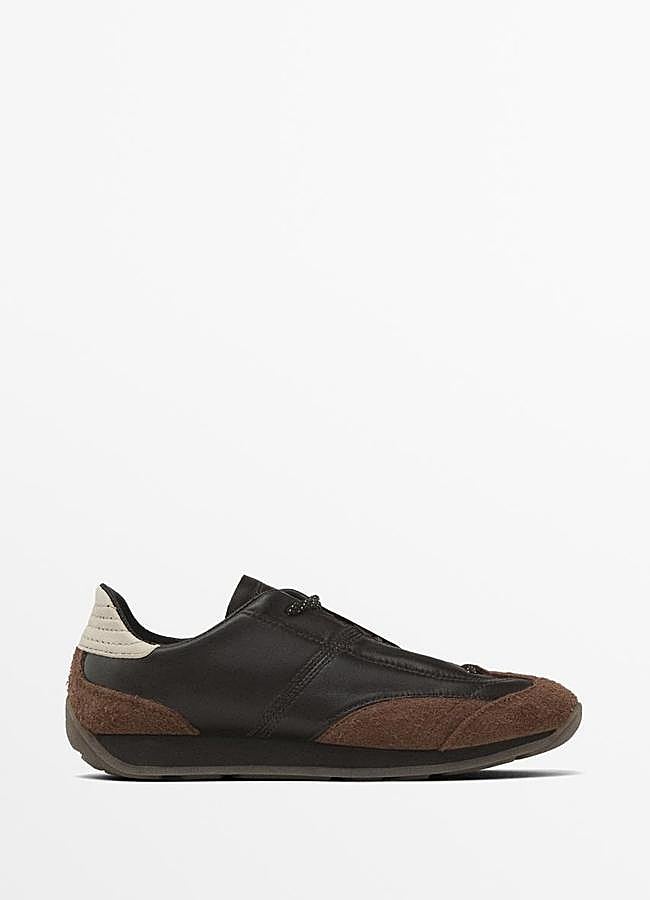 Imagen - Zapatillas marrones de piel y ante de Massimo Dutti, 59,95 euros.