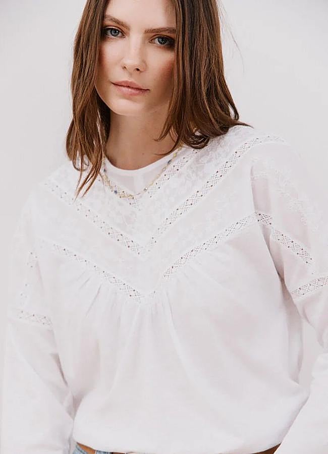 Imagen - Blusa bordada blanca