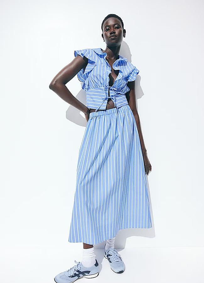 Imagen - Conjunto de poeplín con estampado de rayas