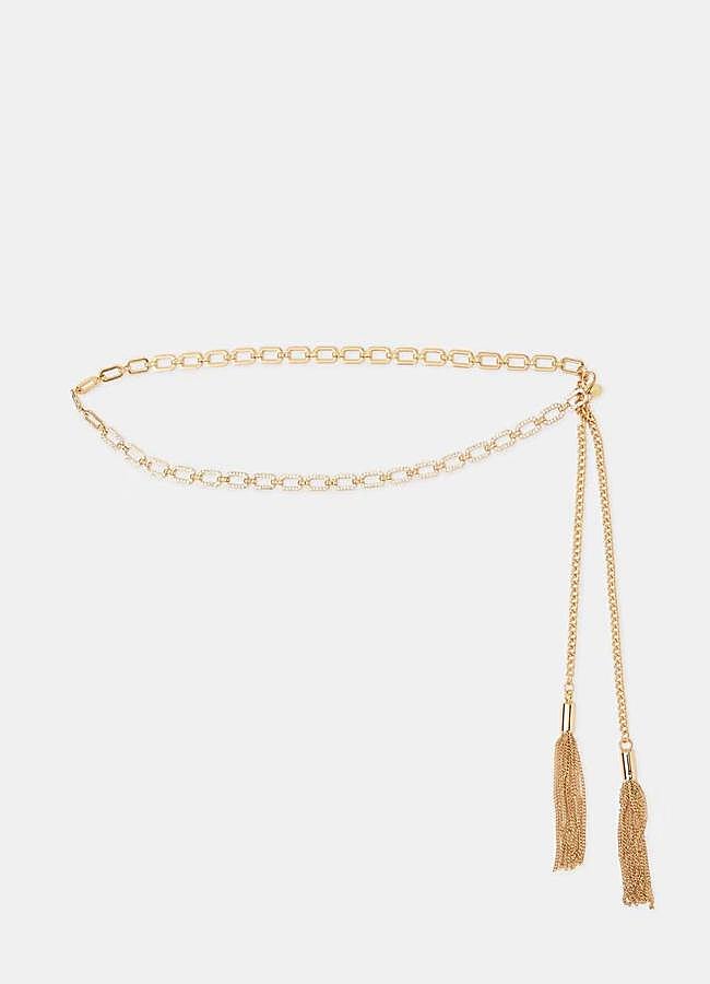 Imagen - Cinturón de cadena dorado con brillos