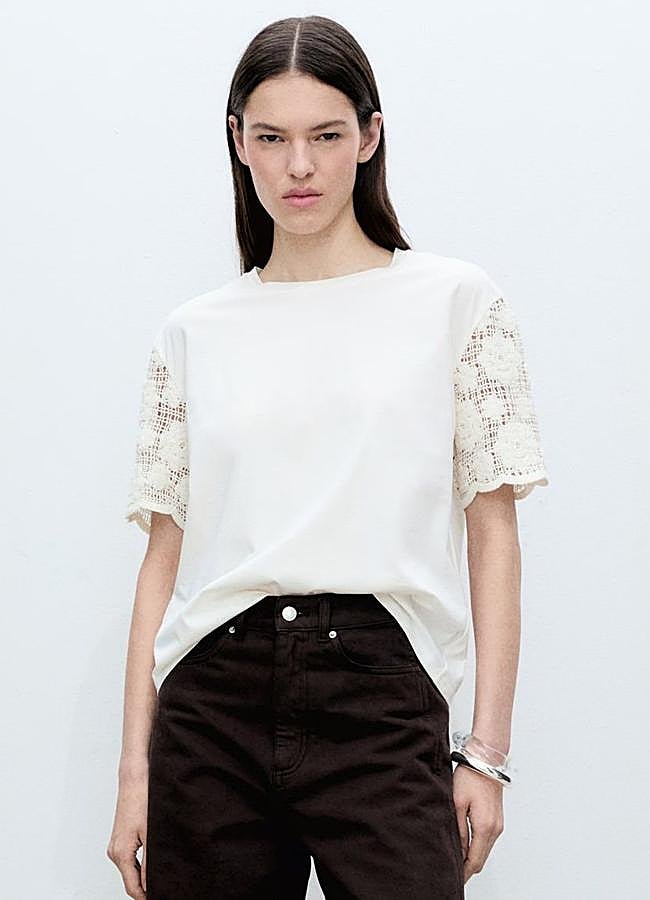 Imagen - Camiseta con mangas de crochet