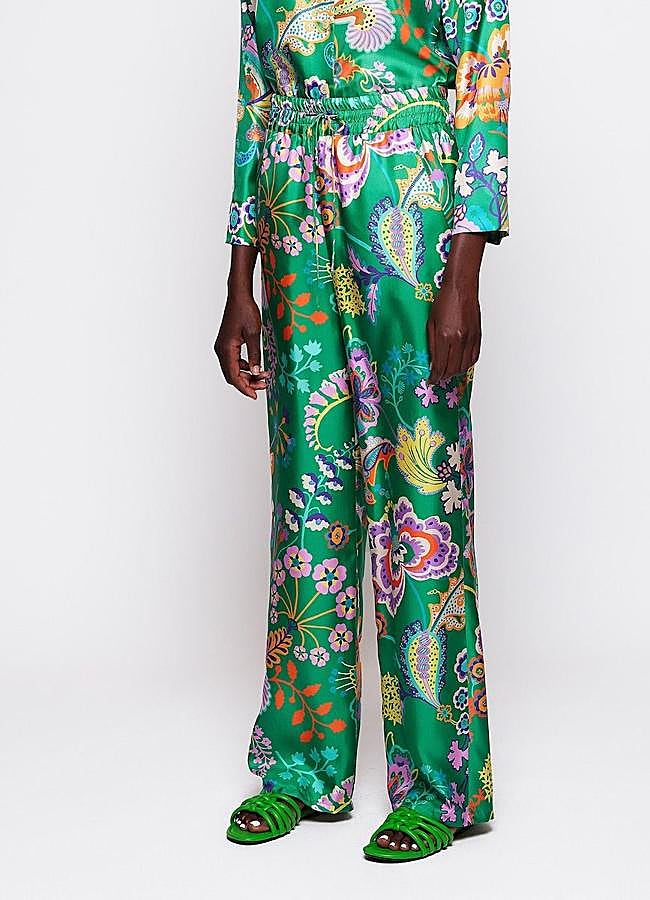 Imagen - Pantalones estampados satinados