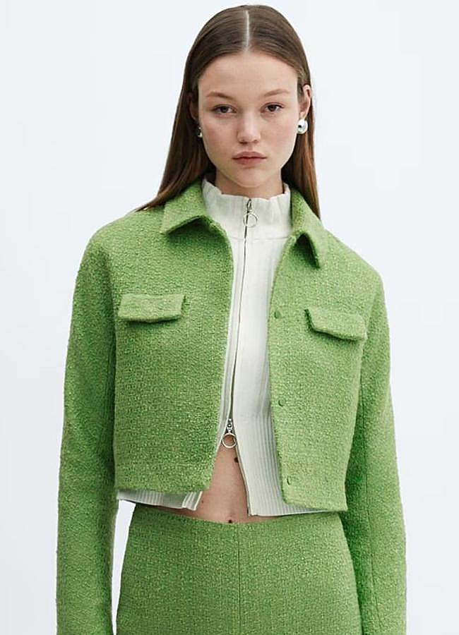 Imagen - Chaqueta de tweed corta color verde