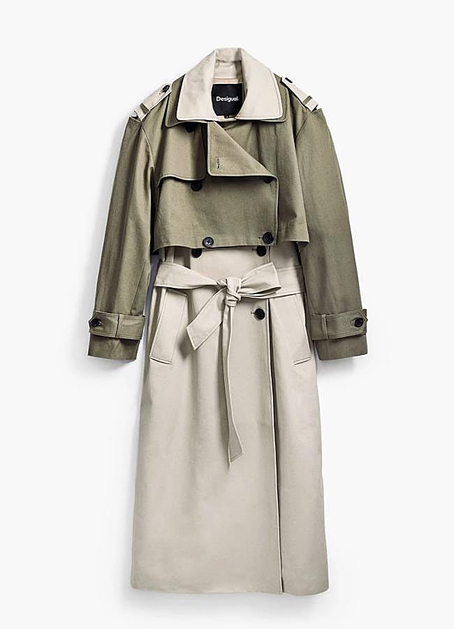 Imagen - Gabardina bicolor desmontable de Desigual (199€)