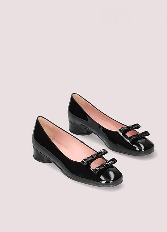 Imagen - Bailarinas de tacón bajo acharoladas con lazos