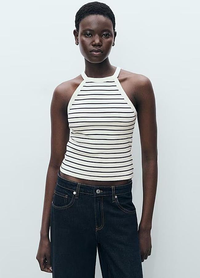 Imagen - Camiseta de rayas con cuello halter