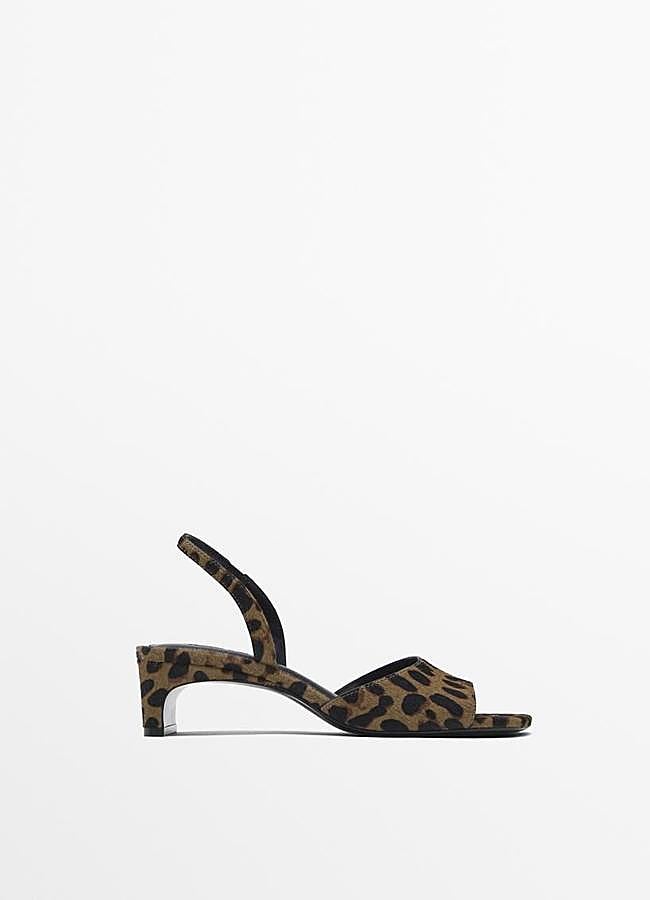 Imagen - Sandalia de tacón bajo animal print