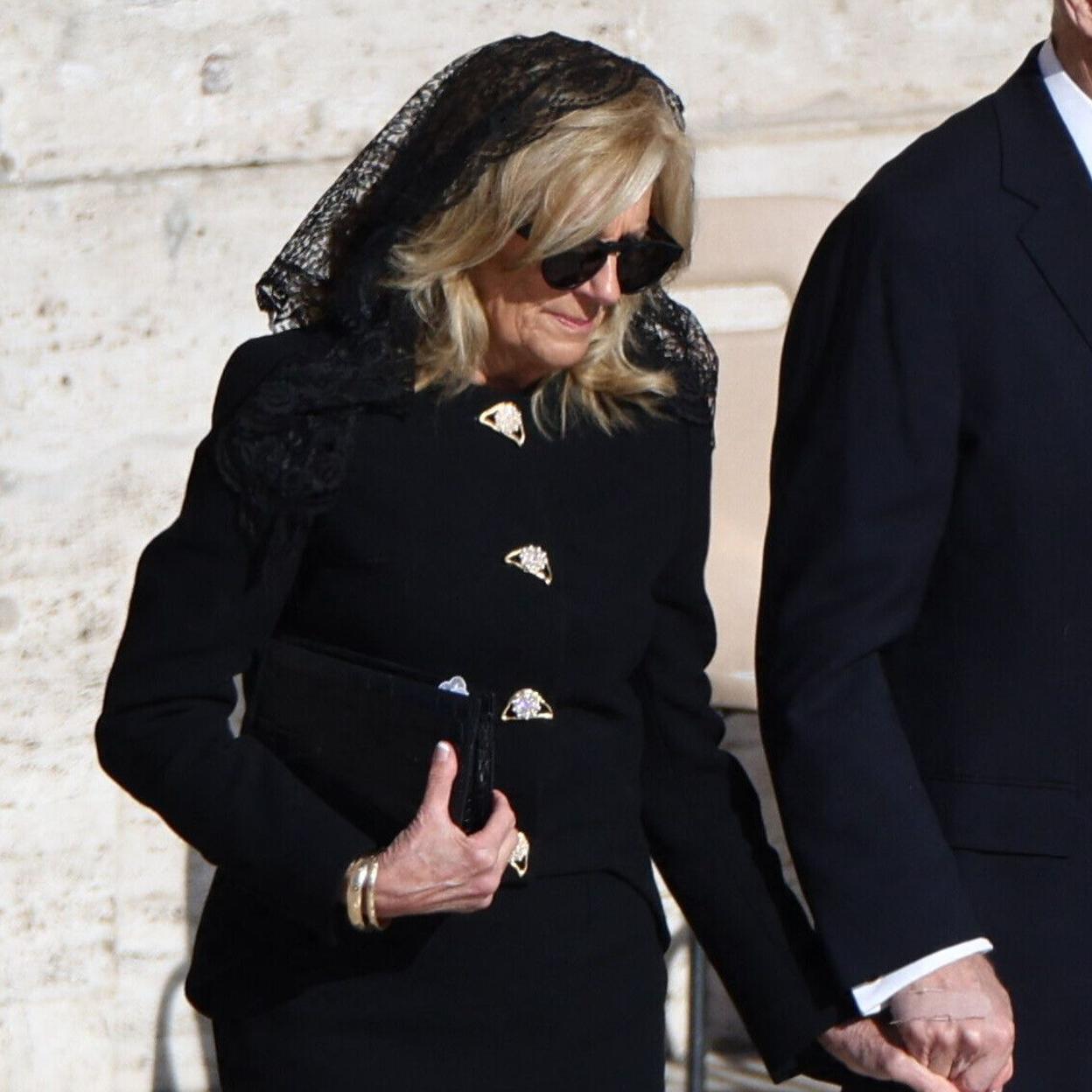 Jill Biden en el funeral del papa Francisco.