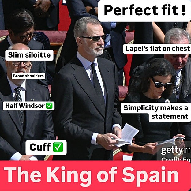 El post sobre la elegancia de Felipe VI de Jack Schlossberg. 