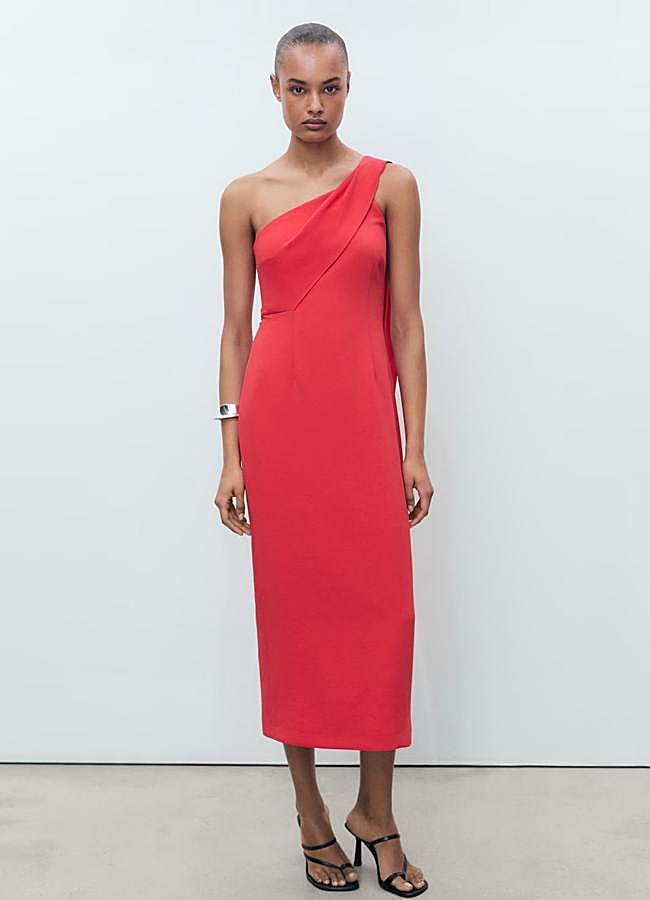 Imagen - Vestido asimétrico con lazada de Mango.